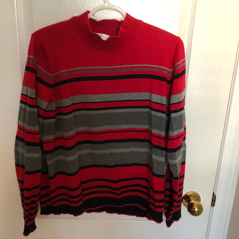 Northern Reflections Striped Sweater in Red